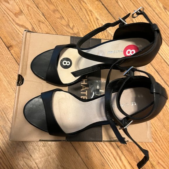 Black Strappy High Heel Shoes - Picture 3 of 6